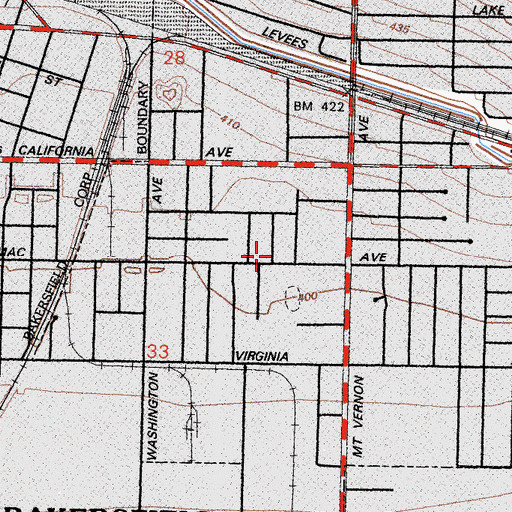 Topographic Map of Chapman Street Roman Catholic Church, CA