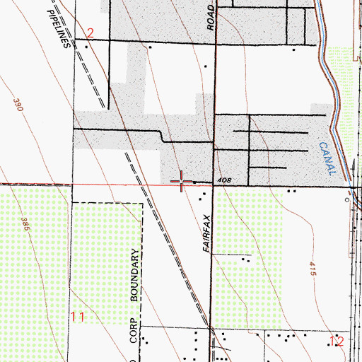 Topographic Map of Fairfax School District Office, CA