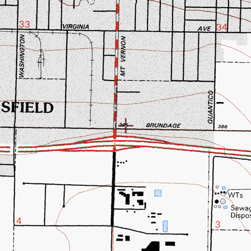 Topographic Map of Valley Bible Fellowship Church, CA