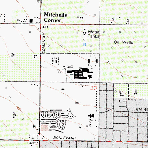 Topographic Map of Arvin High School, CA