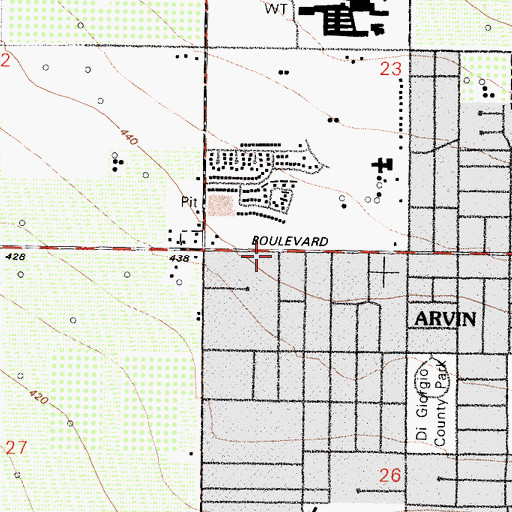 Topographic Map of Bright Hope Baptist Church, CA
