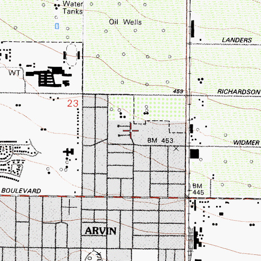 Topographic Map of Kovacevich Park, CA