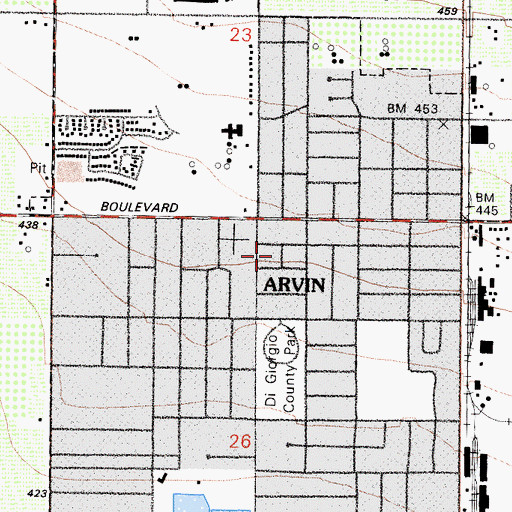 Topographic Map of Primera Iglesia Bautista, CA