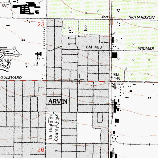 Topographic Map of Saint Thomas Catholic Church, CA