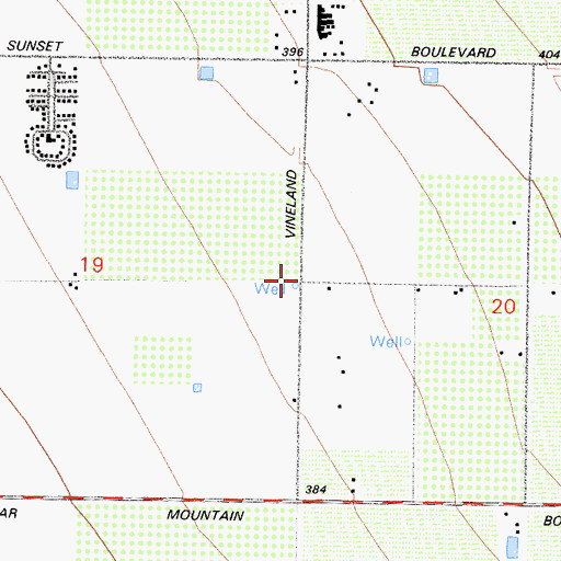 Topographic Map of Towne Ranch, CA