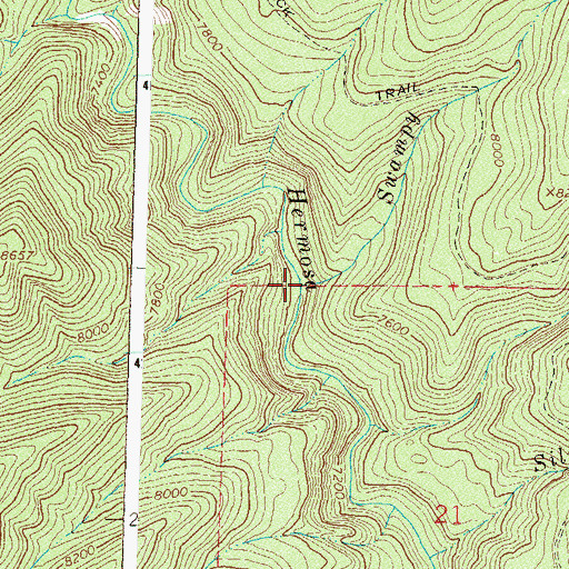 Topographic Map of Swampy Creek, CO