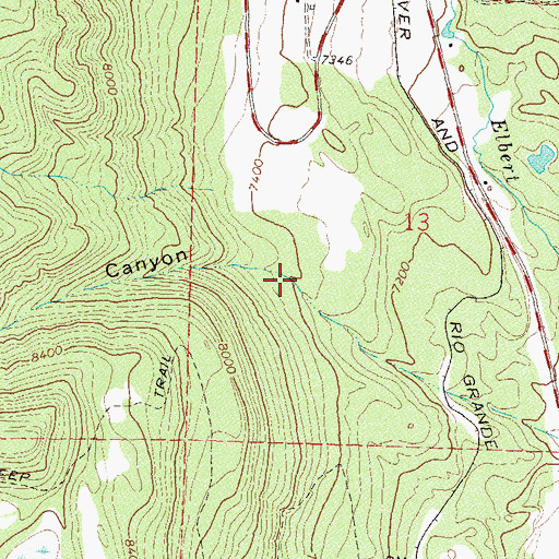 Topographic Map of Bell Canyon, CO