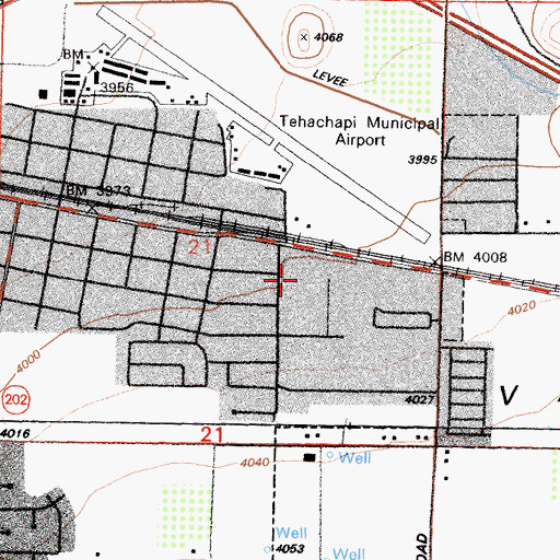 Topographic Map of Monroe Continuation High School, CA