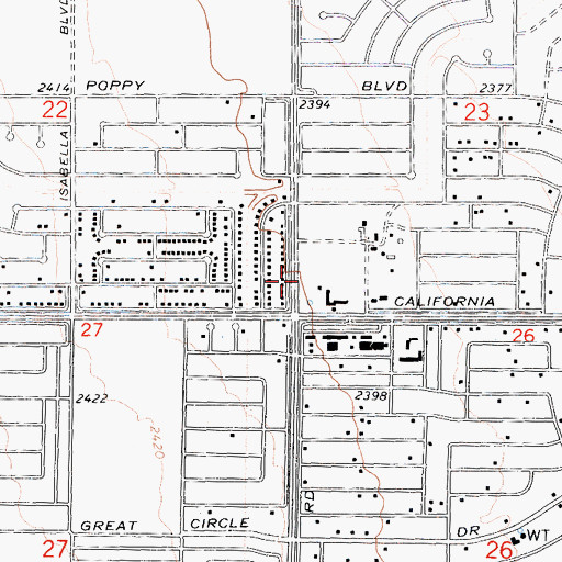 Topographic Map of California City Chamber of Commerce, CA