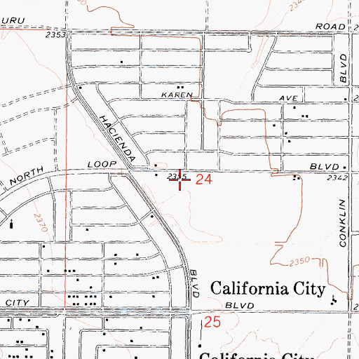 Topographic Map of California City Medical Center, CA