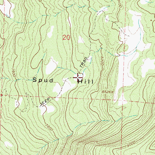 Topographic Map of Spud Hill, CO