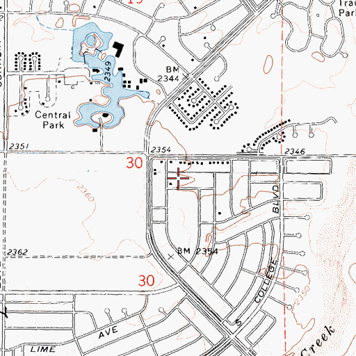 Topographic Map of California City Public Golf Course, CA