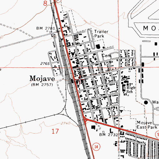 Topographic Map of Hope Lutheran Church, CA