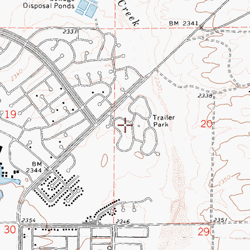 Topographic Map of Lakeview Mobile Home Park, CA