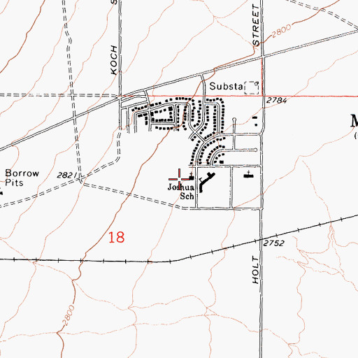 Topographic Map of Mojave Missionary Baptist Church, CA