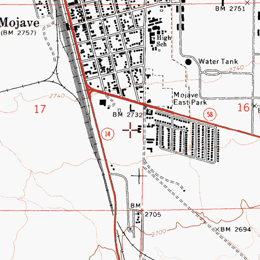 Topographic Map of Reorganized Church of Jesus Christ of Latter Day Saints, CA