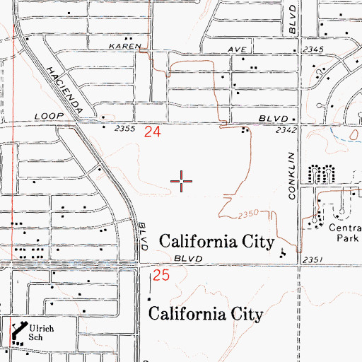 Topographic Map of Tierra del Sol Championship Golf Course, CA