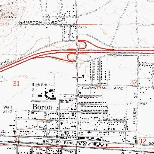 Topographic Map of Boron Health Center, CA