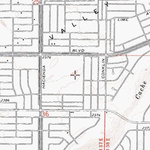 Topographic Map of California City Middle School, CA