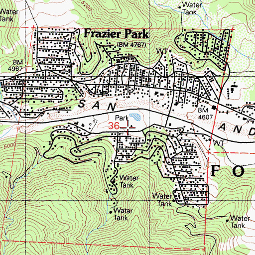 Topographic Map of Church of Christ, CA
