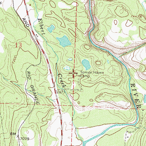 Topographic Map of Spruce Haven Camp, CO