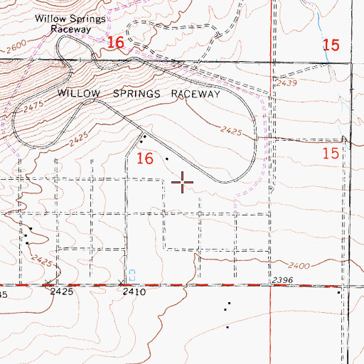 Topographic Map of John Hartman Garage Area, CA