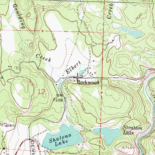 Topographic Map of Rockwood, CO