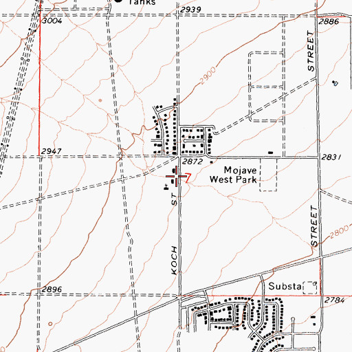 Topographic Map of Mountain View High School, CA