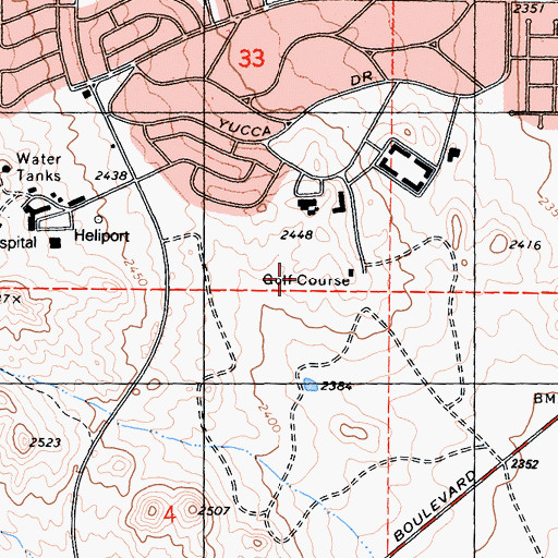Topographic Map of Muroc Golf Course, CA
