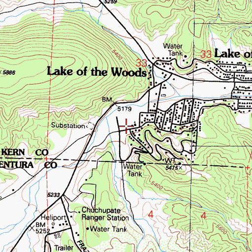 Topographic Map of Our Lady of the Snows Catholic Church, CA