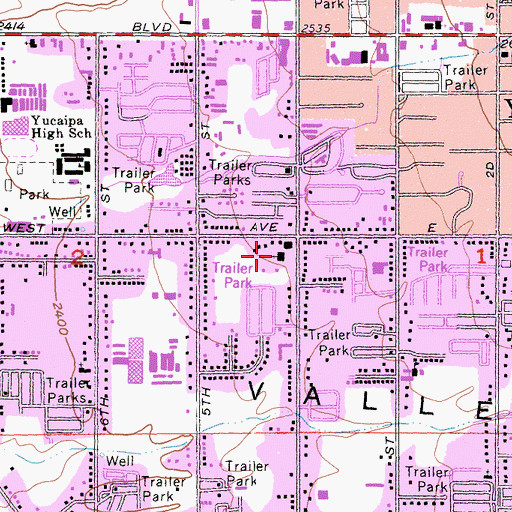 Topographic Map of Calvary Christian Center, CA