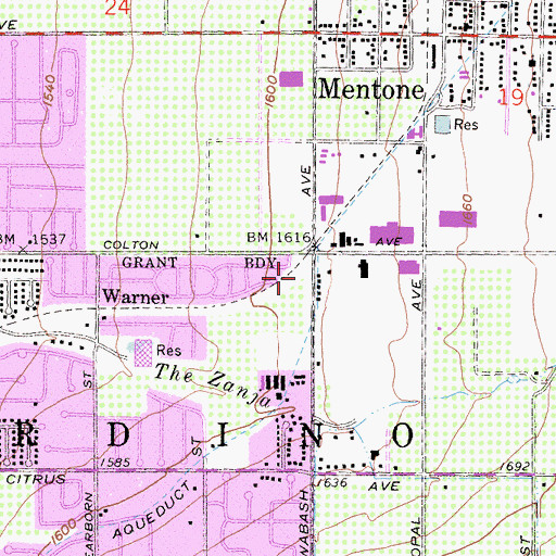 Topographic Map of Crafton Park, CA