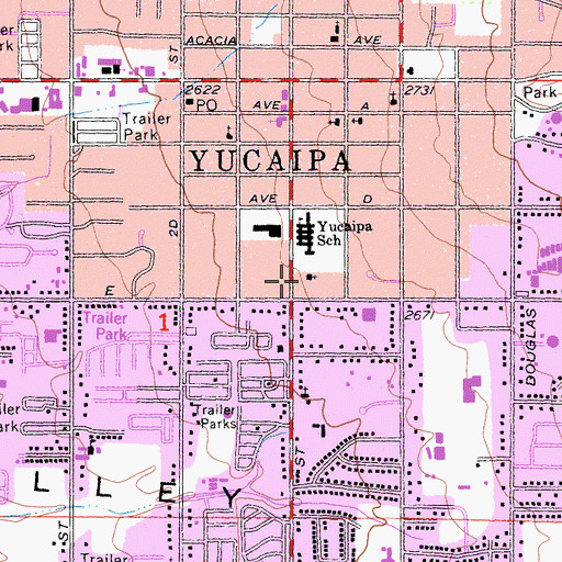 Topographic Map of Faith Lutheran Church, CA