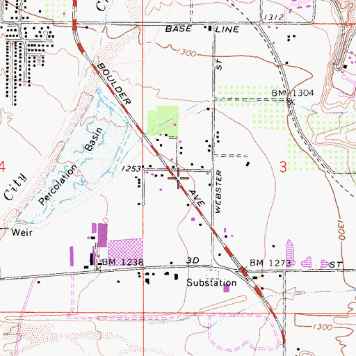 Topographic Map of Highland Post Office, CA