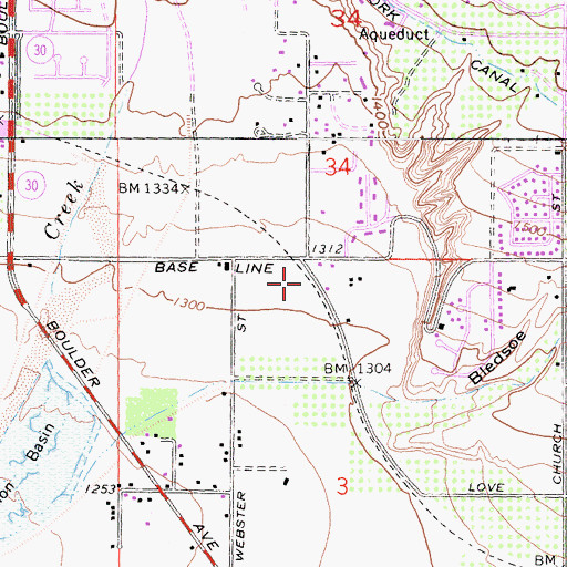 Topographic Map of Immanuel Baptist School, CA