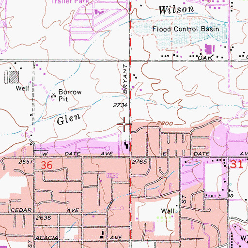 Topographic Map of Mousley Museum of Natural History, CA