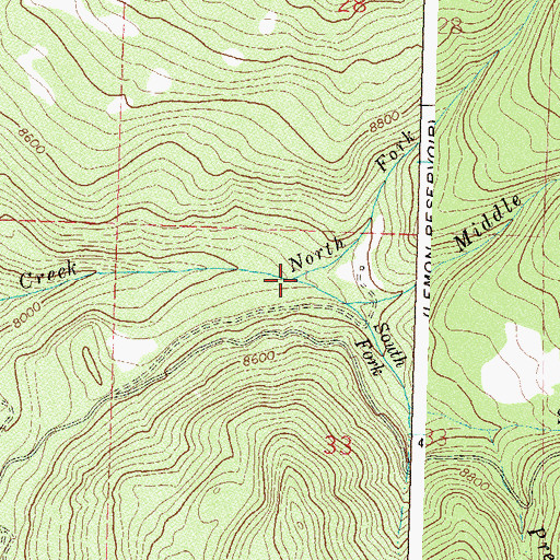 Topographic Map of North Fork Coon Creek, CO