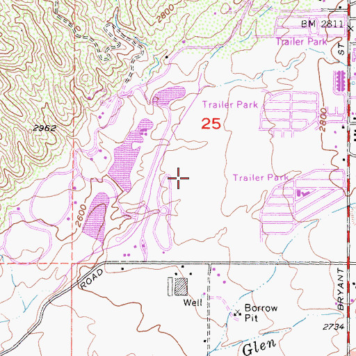 Topographic Map of Park View Middle School, CA