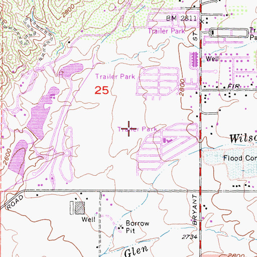 Topographic Map of Ridgeview Elementary School, CA