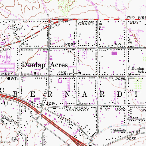 Topographic Map of Set Free Fellowship Church, CA