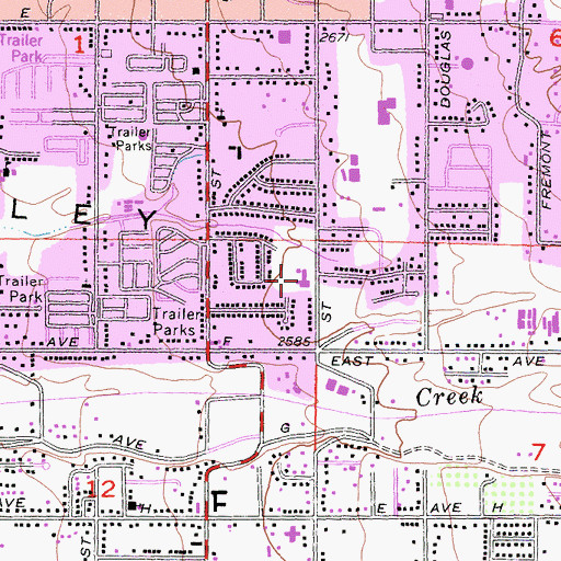 Topographic Map of Yucaipa Christian Church, CA