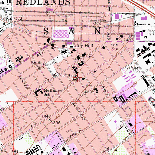 Topographic Map of Bethany Reformed Church, CA
