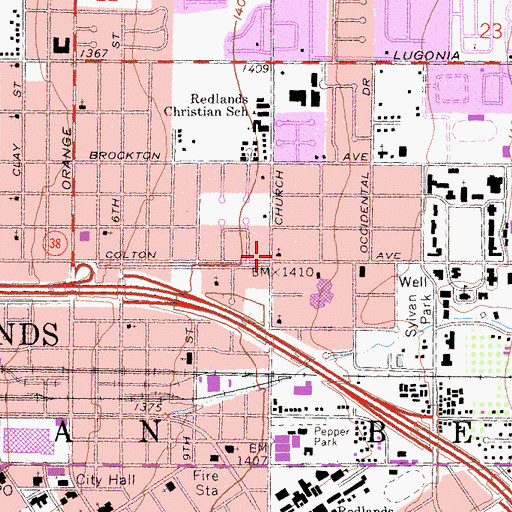 Topographic Map of Christ the King Lutheran Church, CA