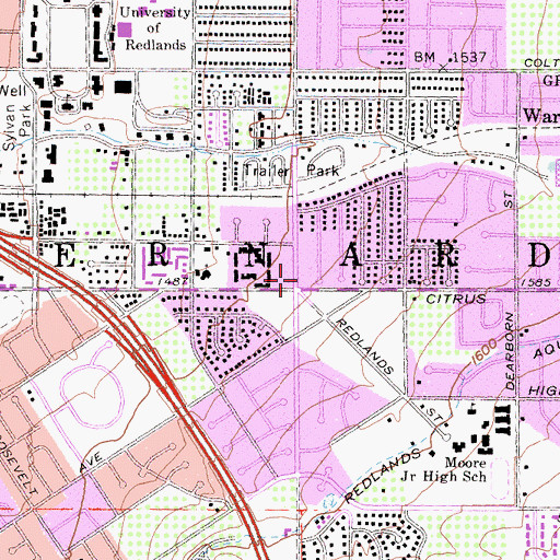 Topographic Map of Church of the Nazarene, CA