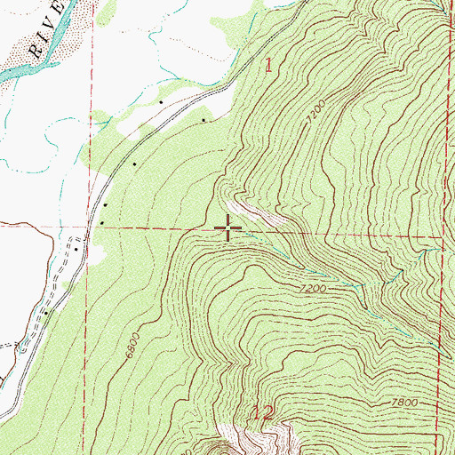 Topographic Map of Stevens Creek, CO