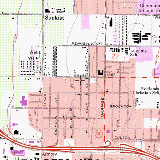 Topographic Map of First Reformed Christian School, CA