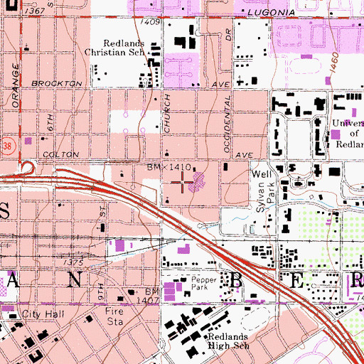 Topographic Map of Franklin Elementary School, CA