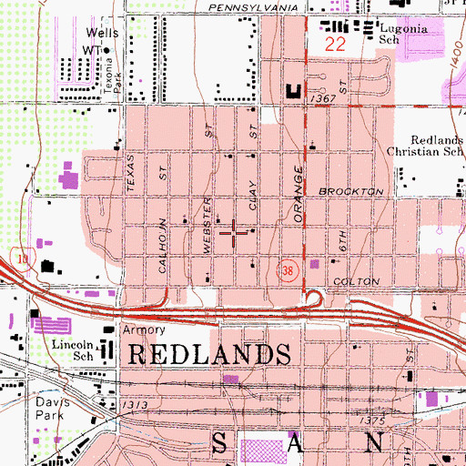 Topographic Map of New Testament Church, CA