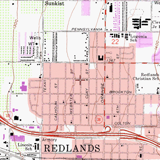 Topographic Map of Pilgrim Holiness Church, CA