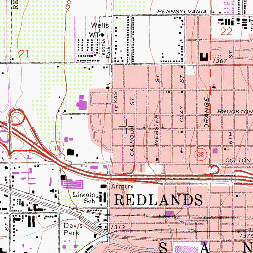 Topographic Map of Saint Marys School, CA